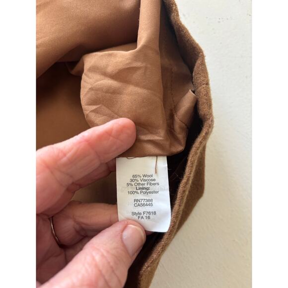 Madewell Camel  sz 6 Wool button front miniskirt A-line tailored classic fall - Picture 4 of 7